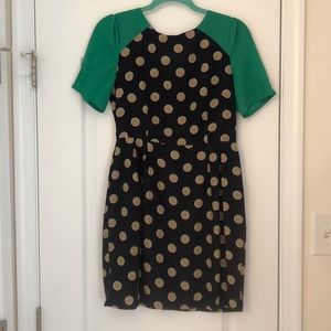 Navy polka dot dress